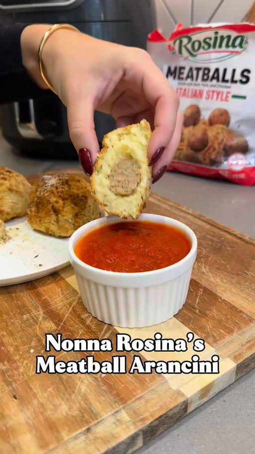Golden and crispy on the outside... cheesy and meaty on the inside. Nonna calls these little bites of heaven arancini, but you'll just call them gone in 60 seconds. 🤌

💬 Tag who’s stealing the first one off the tray.