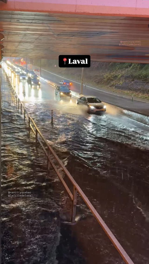 Et il va pleuvoir toute la nuit. 🌧️☔️
Soyez prudents sur les routes. 
📍Boulevard de la Concorde, Laval (Entre Ampère et Laval) 
Lundi 20 octobre 18 h 

#narcityquebec #narcitylaval #mtlblog #laval