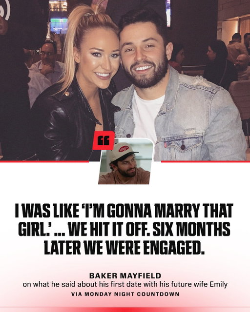 In true Baker Mayfield fashion, he didn’t give up, especially on his future wife 🥹