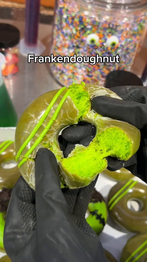 IT’S ALIIIIVE! ⚡🍩

The Frankendough Dozen has risen — and it’s only here Wednesday 10/22 & Thursday 10/23!
Get this frightfully fun dozen for just $13 — 10 Frankendoughnuts, plus our spooky duo, Frank & Francine.
The perfect way to surprise your little monsters or treat your boos to a midweek pick-me-up! 

Offer available 10/22 - 10/23 only at participating U.S. Krispy Kreme shops only and is subject to product availability. See full terms at http://ms.spr.ly/6176s77Oj