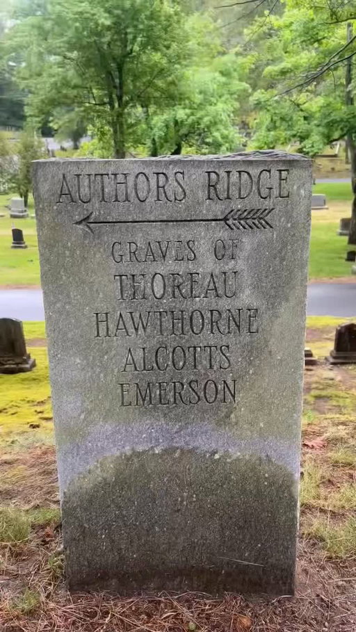 So many greats resting in one place. 🧡

Have you been to Sleepy Hollow Cemetary in Concord? There is so much history in this Massachusetts town 40 minutes west of Boston. It’s considered the birthplace of the nation and was home to famous authors who lived and wrote during the same time in Concord. 

There’s a small parking lot inside the cemetery, you’ll have to walk the rest of the way to Authors Ridge. It won’t take that long so plan to tour the authors homes before or after and definitely check out the town!