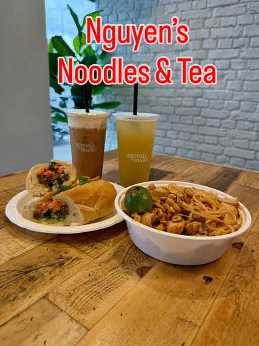 🧋🍜🥖Nguyen’s Noodles and Tea is a great, casual spot to grab some Asian dishes like Chicken Pad Thai or a knife cut stir fry. We tried the chicken pad Thai this time. We also grabbed the Kalbi Banh mi which I loved. Next time, I would definitely like to try out some of their other menu items like the Bingsu dessert or summer rolls.
🧋They’ve got bubble tea and other drinks too! We got the Viet Coffee with sea salt foam and the flavor was on point. The sugar cane drink is so fresh. They’re pressing real sugar cane and juicing it for this tasty treat. 
✨If you’re in the Whitehall area, stop by and check them out!

📲 @nguyensnoodles 
📍3615 Whitehall Park, Charlotte NC
📞 (704)919-0711
🕓Monday-Saturday 11am-9pm
🕑Sunday 10am-8pm

#vietnameserestaurant #banhmi #asianrestaurant #charlotte #charlottenc #704restaurants #704foodies #cltguide #cltrestaurants #bubbletea #padthai