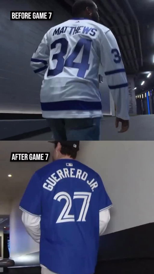 Toronto superstars Vladdy Jr. and Auston Matthews showing one another love (via @sportsnet)