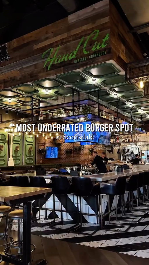 Underrated Burger Spot in Scottsdale🍔

Don’t sleep on this Old Town gem! Hand Cut Chophouse is so much more than your average chophouse– their burgers are truly next level! Made with premium beef and cooked to perfection every time, these burgers deserve all the hype. Pair one with a craft cocktail or glass of wine from the bar and you’ve got yourself a full-on vibe.

Beyond burgers, the menu satisfies every craving–  from steaks, pasta, wings, sandwiches, and more there’s truly something for everyone!

The atmosphere? Modern, stylish, and lively, perfect for date night, happy hour, or a night out with friends in the heart of Old Town Scottsdale.

@handcutchophouse 7135 E Camelback Rd, Scottsdale, AZ 85251