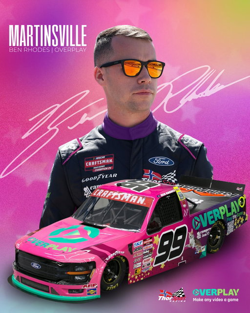 The game just leveled up🎮🔥
@benrhodes and @overplay.games return to battle at Martinsville.

Catch all the action Friday at 6PM ET on @FS1. 🏁

🔗 Press Release in bio
