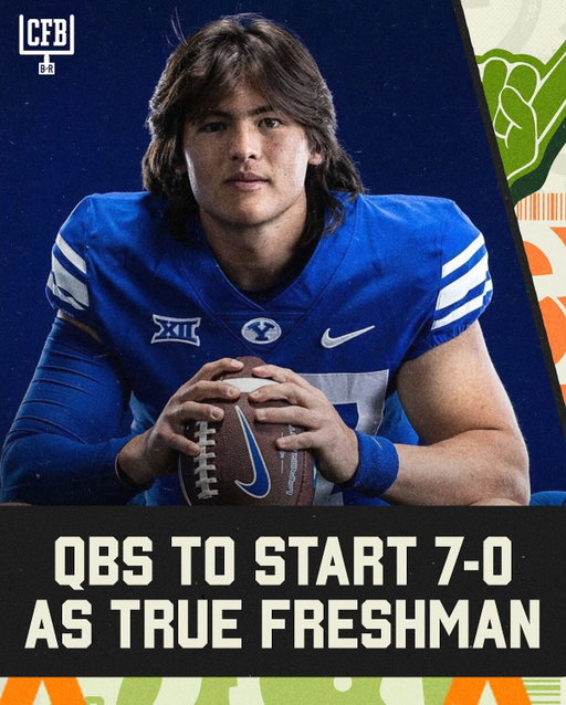 Bear Bachmeier joins some elite company as a true freshman 🔥

(via @byufootball)