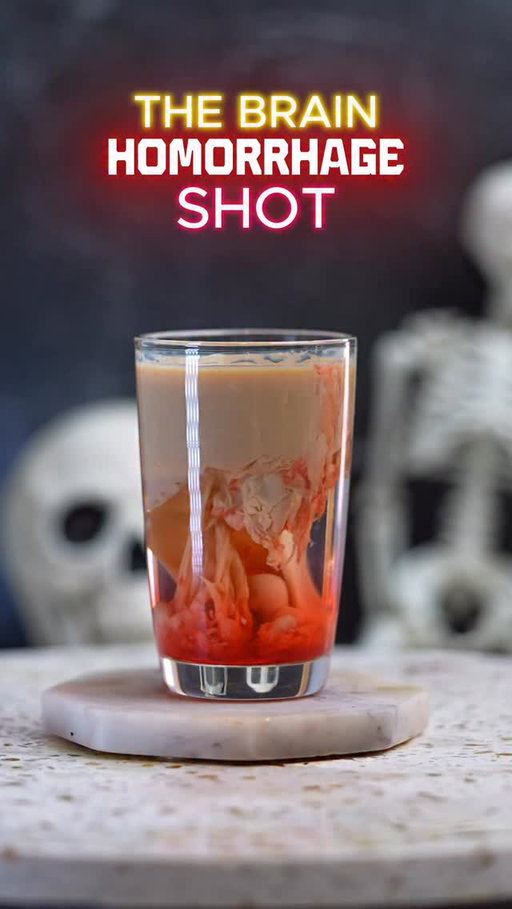 ✨ Comment “BOOK” and get 50% OFF my first exclusive 246 Cocktail Recipe Book! 📚🍸
Grab your copy before the promotion ends! ⏳🔥 

Something creepy, sweet, and spine-chillingly delicious is brewing this Halloween! 👻🧠
This Brain Hemorrhage Shot is so much fun to make, and it tastes way better than it looks! 😈🍸 Perfect for your Halloween party or a night of spooky vibes. 🕯️🎃

🧠 Brain Hemorrhage Shot

Ingredients:
• 1 oz Peach Schnapps 🍑
• 1 oz Baileys Irish Cream 🥃
• A few drops of Grenadine 🩸

#HalloweenCocktails #auvodka #SpookySips #FallFlavors #HalloweenVibes #EverydayCocktail #PumpkinEverything #TrickOrTreat #FallDrinks #beetlejuice #strawberry 
#alcohol #bar #bartender #bartenderlife #cocktailrecipe #cheers #cocktail #cocktailart #cocktailbar