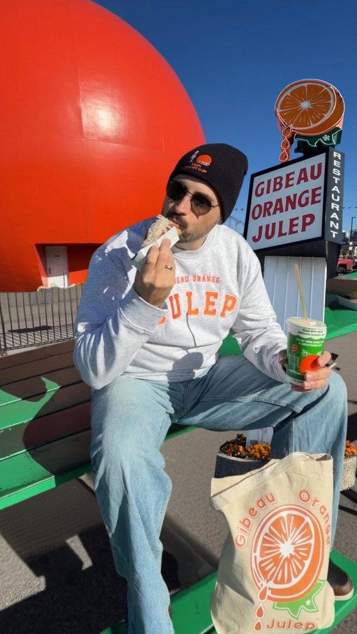 Big thanks to Gibeau Orange Julep for the fresh drip and hot dogs 🌭🧡 — nothing says Montreal royalty like orange.

They just dropped their new merch line, and it’s as iconic as the Julep itself 👑🍊