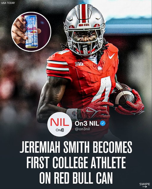 Ohio State star WR Jeremiah Smith becomes the first-ever college athlete to appear on a Red Bull can🔥

Smith has a $4.2 million On3 NIL Valuation.