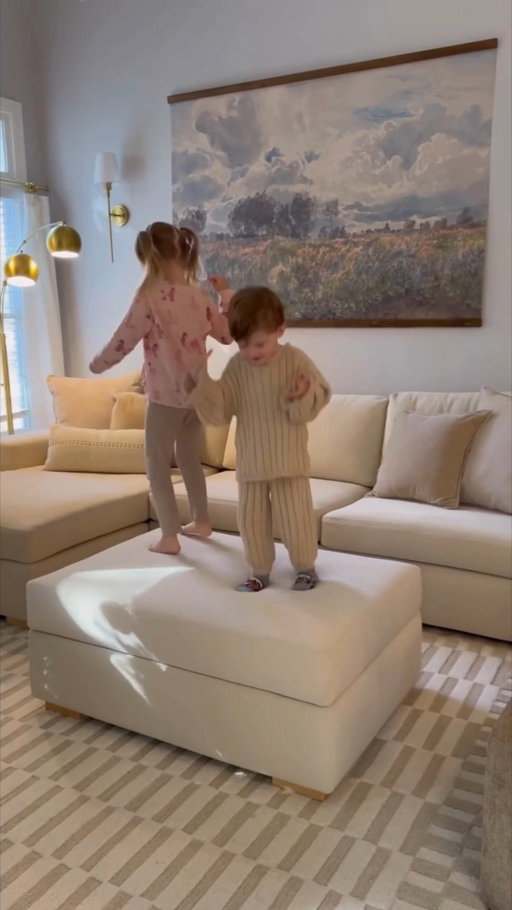Playtime or downtime, we can do it both. Our fabrics are durable and the best part for all the parents out there: washable! 

🔎 + 🎥 Barton Chaise Sectional in Almond Performance Velvet custom-crafted for @allisclare