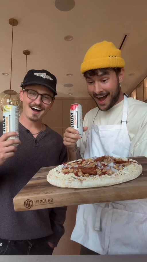 Wish you could see the bloopers from this video haha. Crawford and I tried to make a pizza from scratch lol🍕👨🏻‍🍳 The pizza didn’t turn out great, but you know what hits everytime? A nice cold @truly #ad #TrulyPartner