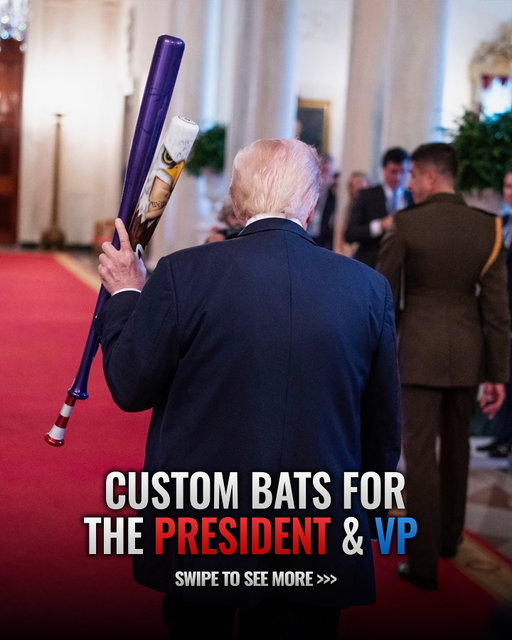 Custom bats made for @potus and @vp for @lsubaseball’s White House visit.