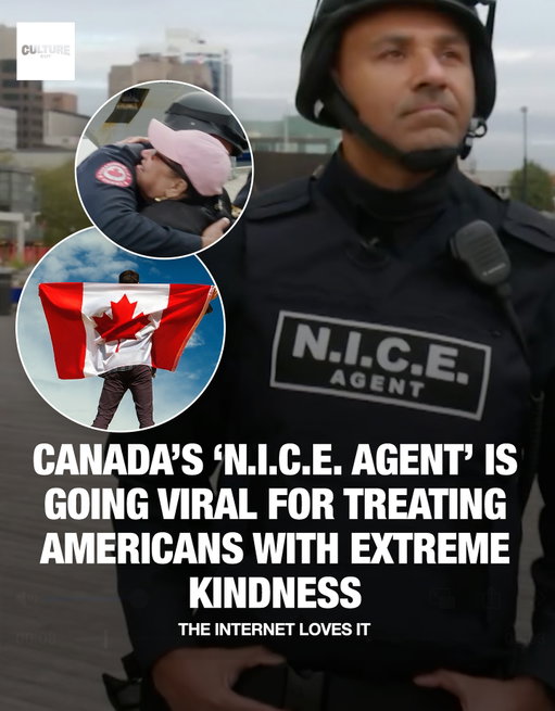 He’s not from ICE, he’s from N.I.C.E. 🇨🇦

A clip from This Hour Has 22 Minutes is going viral after comedian Trent McClellan hit the streets of Halifax dressed as a “N.I.C.E. Agent”, short for National Immigration and Citizenship Enforcement, asking tourists hilariously polite questions and being, well, Canadian.

The bit has sparked thousands of wholesome comments, with Americans calling Canada a “refreshing dose of humor and kindness.”

Sometimes the internet (and real life) needs less chaos, and a few more N.I.C.E. agents. ❤️🇨🇦

Follow @culturecut247 for exclusive original content, giveaways, and more of the good stuff you just saw.

Media via @thishourhas22minutes 

#culturecut247 #viral #canada #ohcanada #canadians #niceagent