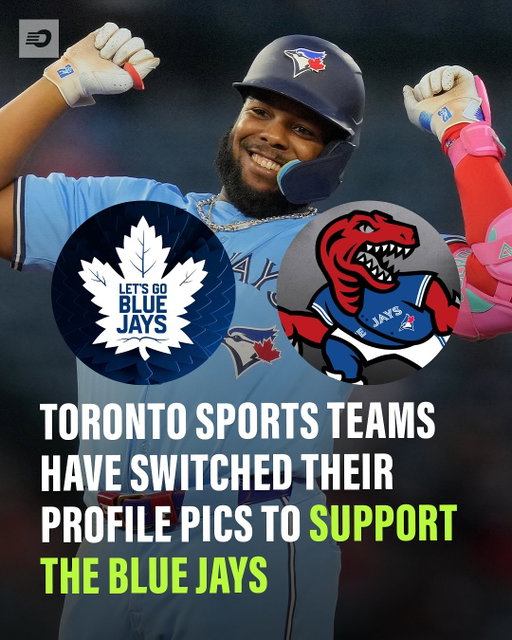 Toronto 🤝 Blue Jays 🤩💙

To show support for the Blue Jays during the World Series, Toronto sports teams have changed their profile pictures on social media to custom Blue Jays ones‼️

📸 @mapleleafs @raptors @torontofc @torontoargos 
📸 Kirby Lee - Imagn Images 
#bluejays #toronto #worldseries #leafs #raptors #argos #tfc