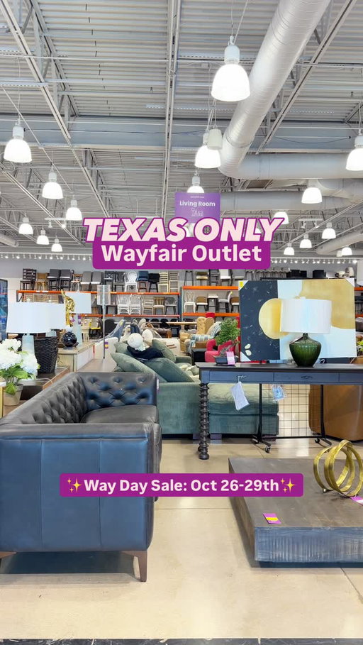 The Way Day Sale is back at Texas’ only Wayfair Outlet! 🛋️ @wayfairoutlet_san_marcos | Oct 26–29

Enjoy an extra 25% off bedroom, dining furniture, rugs, and bedding — on top of already marked-down outlet deals. 😍

💡Pro Tip: Fridays are truck days, so that’s when you’ll find the freshest inventory.
I spotted so many cute pieces in-store like this dining table and chair combo? Obsessed. 🙌

📍Tanger Outlets – 4015 I-35 Suite 720, San Marcos, TX 78666

ad #sanmarcos #wayfair #wayday #wayfairoutlet #austintx #austinthingstodo #TexasHillCountry