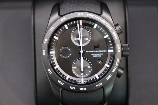 The Chronograph 1, finished in all-black titanium and leather strap. Porsche precision, built your way. Configure yours online or in our showroom. #porschedesigntimepieces