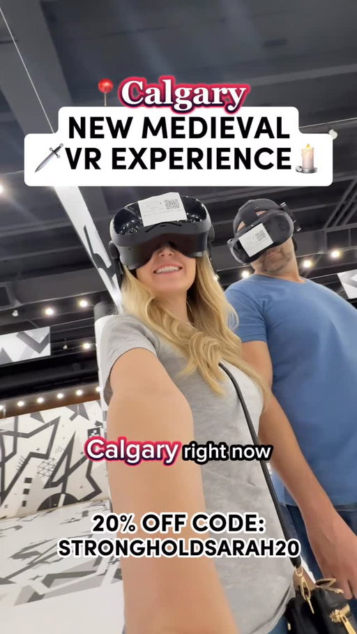 What was life REALLY like in the year 1304?! 🤯 See it with your own eyes right here in Calgary!

This is a 45 minute immersive experience that just opened at Chinook Centre. 🤩

You’ll be walking around wearing the VR headset as you explore a medieval world 🌏

Right now you can get 20% off with my discount code STRONGHOLDSARAH20 (max 2 tickets per transaction)

____________

📍 CF Chinook Centre Mall (North Court, Level 1)

🗺️ 6455 Macleod Trail, Calgary

👤 Ages 8 or older

💸 $24-$46 price range. Price varies according to ticket variety and day of week (it’s cheaper on less busy days!). 

____________

Experience by: @infinityexperiences_calgary in partnership with @fever_global

Sarah, Calgary Explorer 🧭

p.s. This is in the same place as Horizon of Khufu and yes, it’s still on! You can currently see either VR experience.

Details: Get 20% off on adult ticket type for Last Stronghold and Horizon of Khufu. For a maximum of two (2) tickets. Offer cannot be combined with any other offer. Does not apply to student, senior and group tickets, nor to previously purchased tickets. Non-refundable, non-exchangeable, non-transferable. Available until end of inventory

#yyc #calgary #yycsociables #chinookmall