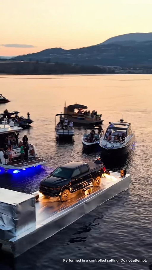 No better stage than an open lake!
 @jadeeaglesonmusic delivered a sunset set like no other! Floating on water, backed by nothing but sky, mountains, city lights, and the ProPower Onboard of the F-150®. 🛻🛥️

This is what happens when the road ends and the music takes over.

#FordF150 #BuiltFordTough #JadeEagleson #FordCanada #CountryOnTheWater #NoBetterStage
