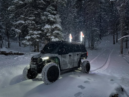 Who’s ready for some 🎶 Colder Weather 🎶 

I absolutely love making fresh tracks in the snowy mountains with @Rigidindustries lighting the way in my @UpFitUTV Xcape 

@PolarisOrv #Xpedtion Xpedition 
@UpfitUTV #Xcape Xcape 
@RigidIndustries D-XL
@TensorTire #Regulator2