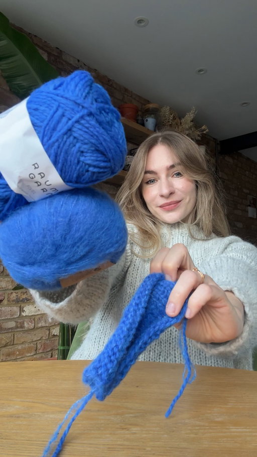 If I tracked every hour of knitting, how long would it take to make #sweaterno14 by @myfavouritethings.knitwear . I’ve been craving a pop of colour in my wardrobe for the winter months and when I found this royal blue yarn from @raumagarn it was love! I’m holding it with a strand of @dropsdesign brushed alpaca silk and can’t wait to update you on my progress of knitting this oversized, drop shoulder jumper! Stay tuned to part 2!