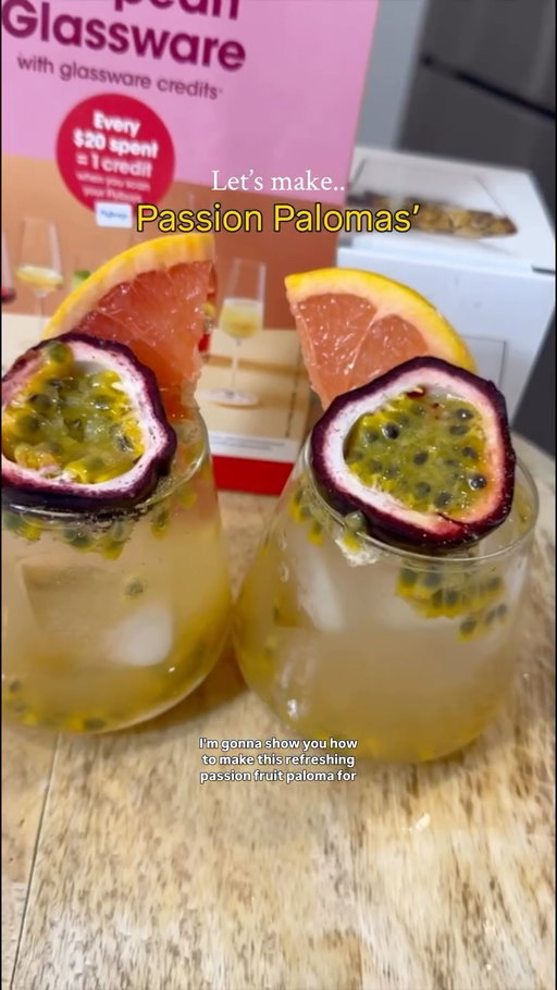 Summer’s calling — and this Passionfruit Paloma is answering 🍊✨

Fresh, zesty, and made in the stunning Schott Zwiesel® short tumblers from @colessupermarkets. Perfect for easy entertaining and showing off your new glassware.

Recipe / Ingredients: (per glass)
45ml Vivir Blanco Tequila 
½ passionfruit (or ¾ oz Coles Passionfruit Syrup)
30ml fresh pink grapefruit juice
15ml Coles Lime Juice
15ml agave syrup (or Whole Earth Blue Agave Sweetener Raw 330g)
Sparkling water (to top)
Pinch of sea salt (optional)
Garnish: passionfruit and pink grapefruit wedge or slice

Earn one glassware credit at both @colessupermarkets & @liquorlandau for every $20 you spend in one transaction — don’t forget to scan your Flybuys 😉
@colessupermarkets
@liquorlandau
#Ad

Earn credits until 6/1/26 & redeem by 13/1/26 (excludes Liquorland, Liquorland Online & Coles app). Exclusions & T&Cs apply, excludes liquor purchases in WA North & NT. Schott Zwiesel®

 18+ only. Please drink responsibly