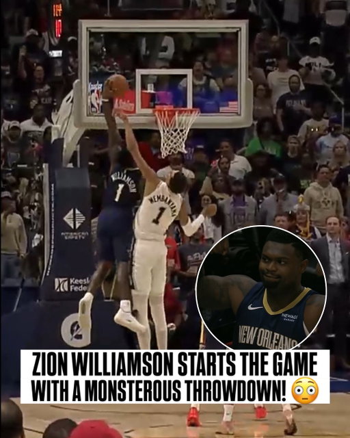 Starting the game off with a BANG, @zionwilliamson detonates for the huge slam! 🔥 SAS/NOP on NBA League Pass • link in bio