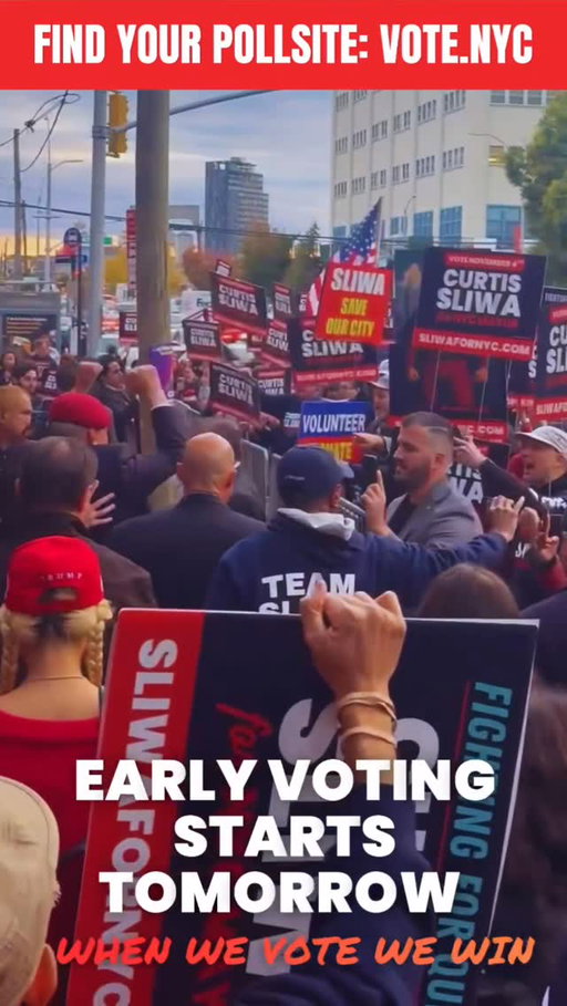 🚨 Early Voting Begins Tomorrow 🚨 The future of our city is in our hands. For years we’ve seen corruption, greed, and working people pushed out while the elite get richer. 

I’m running to make this city work for everyone so people can afford to live here, feel safe here, and build a future here.

I’ve fought for New York my whole life and I’m not stopping now. Your vote matters. If you vote and bring your family, we win. Vote early and fight for our future.

Find your poll site: https://vote.nyc