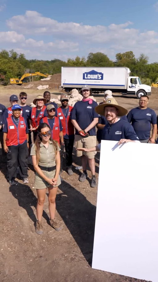 Lowe’s Red Vest Associates 🤝 @mrbeast teamed up to deliver real impact in the Texas Hill Country
 
Over the July 4th weekend, devastating floods impacted Texas Hill Country, leaving a wave of destruction across the area, including Alveus Sanctuary. When @mrbeast heard about the organizations needs, he knew just who to call - Lowe’s. As part of our commitment to delivering 10 million square feet of impact, Lowe’s Red Vest associates rolled up their sleeves to help. Head to the link in our bio to learn more. #howloweshelps