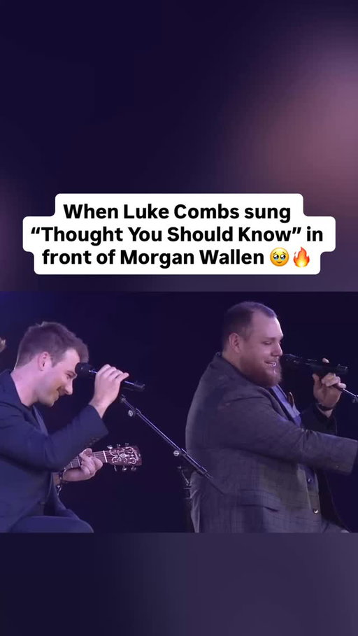 Unforgettable moment. 🔥

Luke Combs shared a powerful moment when he performed “Thought You Should Know” in front of Morgan Wallen, the song’s co-writer. The track, originally written by Wallen as a heartfelt message to his mother, took on a special meaning as Combs delivered it live with warmth and emotion. His soulful vocals and genuine delivery brought the lyrics to life, and the camera caught Wallen smiling and nodding along proudly from the crowd.

The performance highlighted the respect and friendship between the two artists, showing how much their songwriting connection runs deeper than competition. Fans praised the authenticity of the moment—two of country’s biggest stars sharing a song built on gratitude, family, and real emotion. It was one of those rare, unscripted moments that reminded everyone why country music hits hardest when it’s honest.

#country