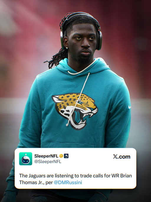 Make it happen @nygiants 😏

The Jaguars have started to listen to trade calls for WR Brian Thomas. While a trade is unlikely, there could be some teams that would have interest in the sophomore WR 👀