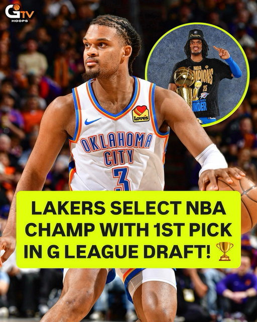 2025 NBA CHAMPION Dillon Jones was selected No. 1 overall by the @southbaylakers in the G League Draft! The 6’5” forward was a first round NBA Draft pick in 2024 by the Thunder (26th overall) and was part of their title team. 🏆 @gfb.dj 
 
He averaged 13.3 PPG, 7.0 RPG, and 5.1 APG in the G League last year. Jones played his college ball at Weber State where he was the Big Sky Player of the Year. His game is actually VERY tough!