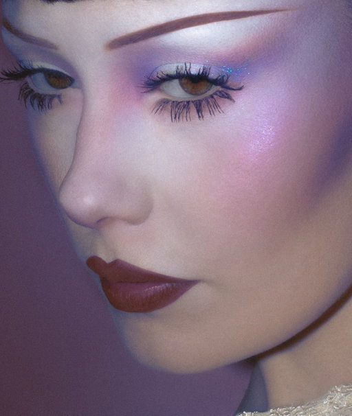 I love purple blush <3 
@hauslabs triclone skin foundation in 030 and 000
@sugarpill shadows in tako (for white base) and velouria (lavender)
lip is @inkofelation in the shade pash