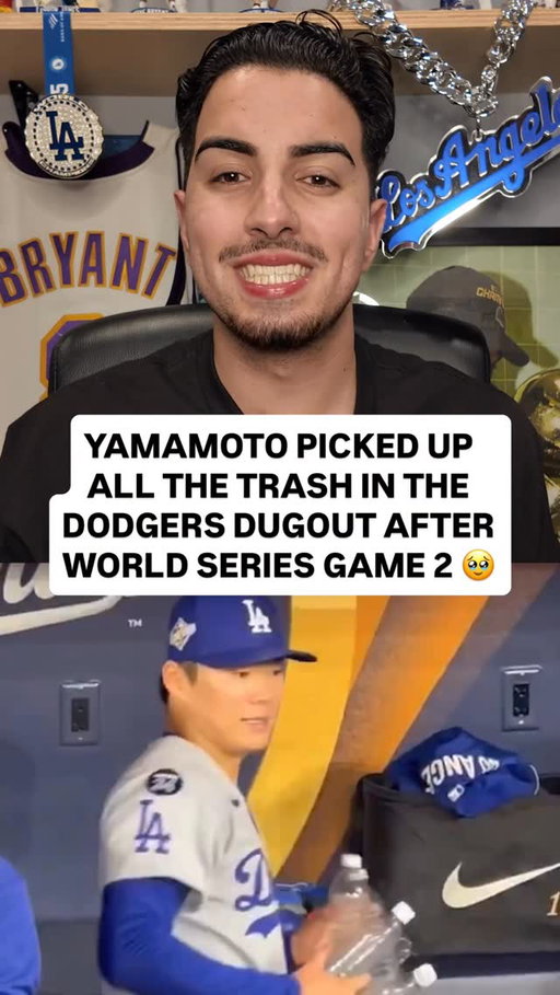 After Yoshinobu Yamamoto’s historic World Series Game 2 start, he made sure to clean the Dodgers visiting dugout before doing anything else.

This man has carried his values from Japan to MLB and will be inspiring the next generation of ball players to do the same 🥹

Shot by Noel Sanchez, @noisebynoel 🔥

#losangeles #dodgers #dodgerstadium #inspiration #yamamoto #trendingreels #baseball #japan