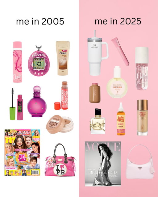 SOON TO INCLUDE OUR LEAVE IN CONDITIONER 🫶 me in 2005 vs 2025🎀💝💗 the good old days🤭 …

#meme #girlymeme #girls #girlythings #throwback #materialgirl