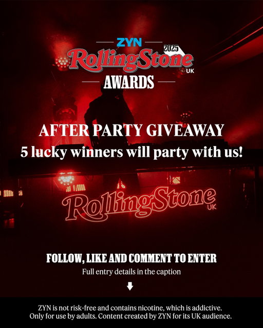 Join us for the party of the year! We’re giving 5 lucky winners a chance to attend the Rolling Stone UK Awards After Party. Each winner can bring one guest.⁠
⁠
⁠Here’s how to enter:⁠
1- Follow @zyn_unitedkingdom and @rollingstoneuk⁠
2- Like this post by 6pm UK time, 10th November⁠
3- Tag your legal age nicotine ⁠friend that you’d like to party with.⁠
⁠
Please click on the bio for the full T&Cs.⁠
⁠
#ZYNRollingStoneUKAwards