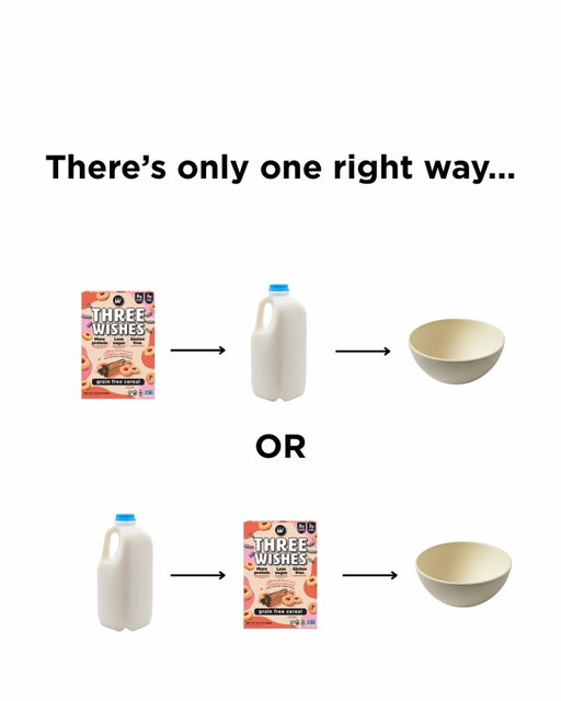 Let’s settle this once and for all: there’s only one correct way to pour a bowl cereal 🧐