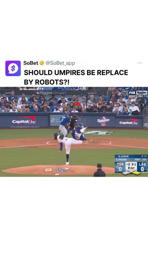 Is this the WORST call in World Series HISTORY😲 This was 3 inches outside and cost the Bluejays a run‼️

#worldseries #mlb #umpires #bluejays #dodgers