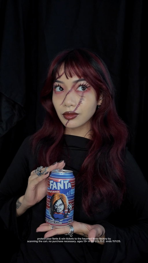 have you seen the limited edition @fanta halloween cans?! collect all of them before spooky season is over 👻 there’s punch (chucky), pineapple (michael myers), strawberry (the grabber), and orange (freddy fazbear). Which flavor is calling to you? #fantapartner