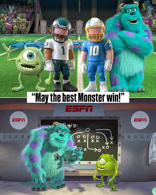 Monsters Funday Football with the Eagles and Chargers kicks off Dec. 8, exclusively on ESPN2, Disney+, Disney XD, Disney Channel and the ESPN App 🙌