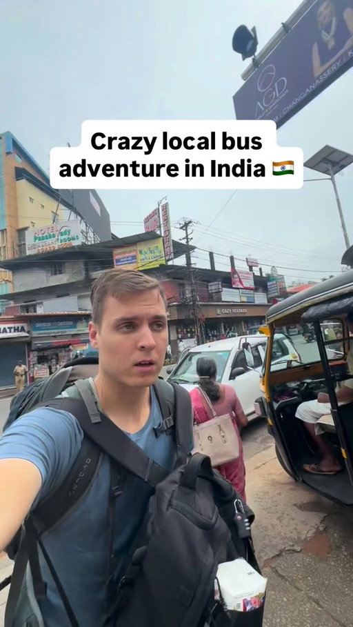 2$ chaotic bus journey in Kerala, India 😅🇮🇳 #india #kerala #backpacking