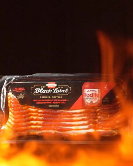 Two iconic phrases: “Everything’s better with bacon” and “I put that $#!t on everything”

Put them together and what do you get? A bold, spicy, smoky combo that’s perfect for wrapping around hotdogs, weaving into taco shells, crumbling and topping on, well, everything! 

Limited-edition HORMEL® BLACK LABEL® Bacon Frank’s RedHot® flavored bacon is available now. Once you try some, we want to hear the crazy combos you came up with to show it does go #OnEverything