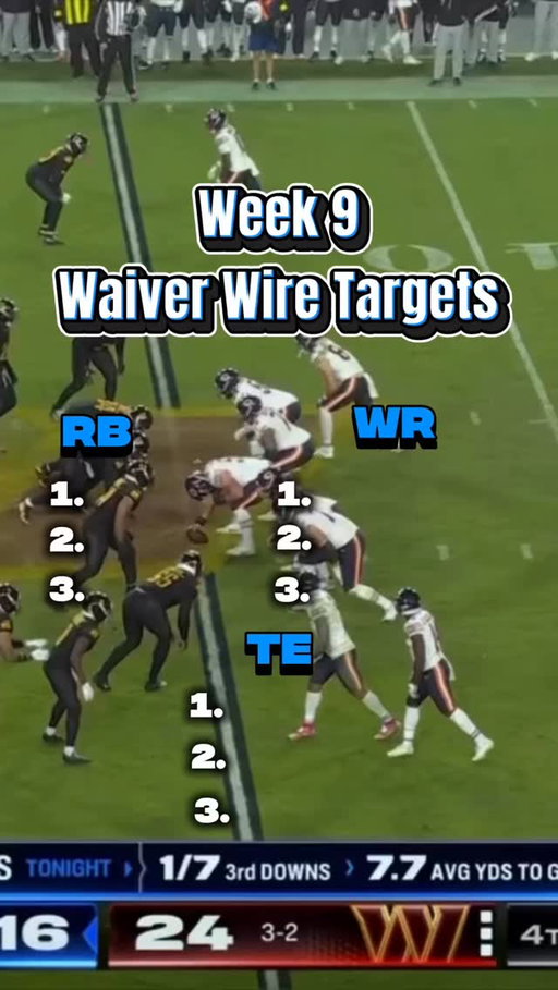 Week 9 Waiver Wire Targets #fantasyfootball #fantasyadvice #fantasynfl #nfl #footbal
