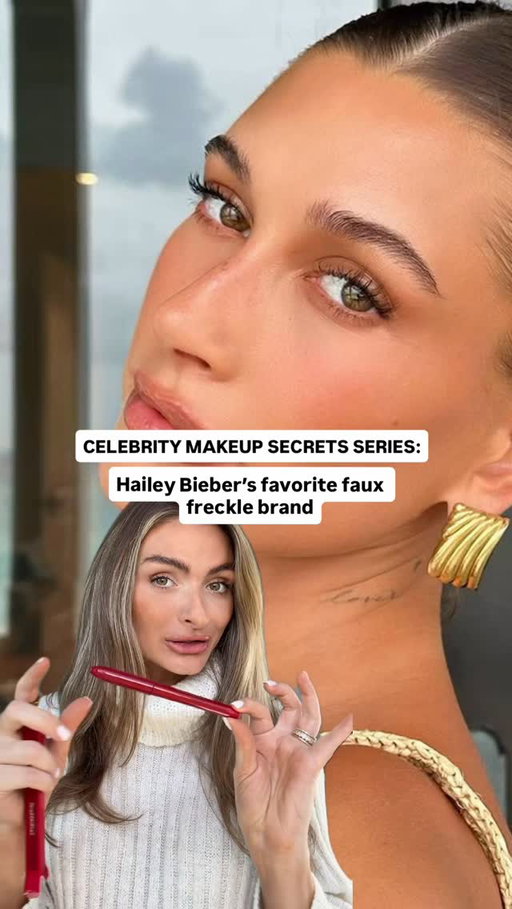 Comment “Freckle” for Hailey Bieber’s favorite faux freckle pen! 😉