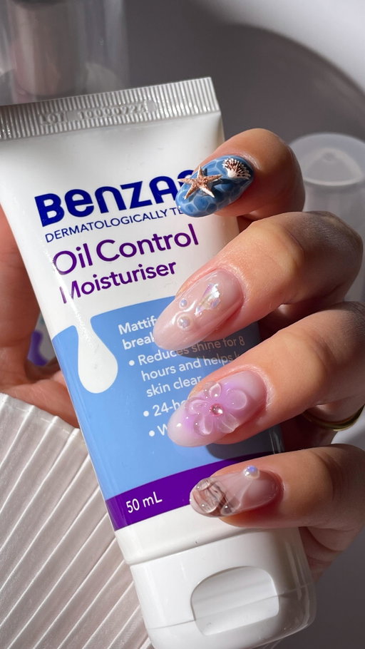 The most magical nail set 🩵🧚💅✨ @polishedbygabbi 

Inspired by our Benzac Oil Control Moisturiser🧴☺️ 
 
#BenzacAU #SkinCare #SkincareEssentials