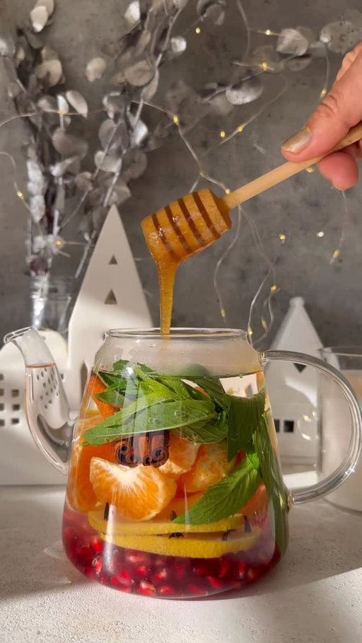 57 Days until Christmas 🎄 
This homemade festive "tea” is amazing to make as you prepare your home for holiday season 
So don’t forget to save the recipe and share your version of this delicious homemade tea.

To make the same add to a tea pot following and pour hot water over it. 
1/4 cup pomegranate seeds 
2 slices of lemon 
8-10 cloves 
1 mandarin 
2 slices of pink grapefruit 
Handful of fresh mint 
2 cinnamon sticks 

Add honey 🍯 when serving 

Enjoy
.
.
#tea #tealovers #tealove #homemadetea #caffeinefree #festivevibes #homecafé #christmas #festiveseason #homemade #healthydrinks
