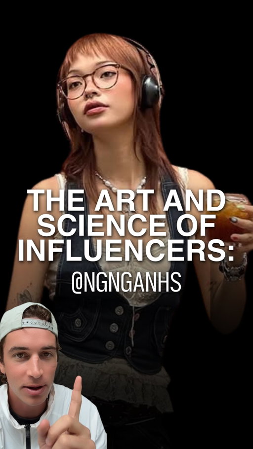 COMMENT “104” for my notes on how she’s balling 💥🤙🏻

I think @ngnganhs may arguably be one of the most creative people on the entire internet right now… and this is why i love doing this shit so much.. finding ppl like her that make me smile 😊 😃 and go shiiiiiit that’s sick

she is one of maybe 10 people who actually push the limits and SET trends in the creative world and if u watch this video and look at her content you will get “why”🙏🏻❤️

you don’t need to be as cutting edge as her to have success but you do need to learn how you can **stand out** and be unique and get others to buy into what you’re up to. 

this series “art & science of influencers” is for YOU, i want to remove the fear of building a personal brand and show you some people doing incredible jobs and having fun with it. tell me who else i should dive into in the comments ⬇️❤️