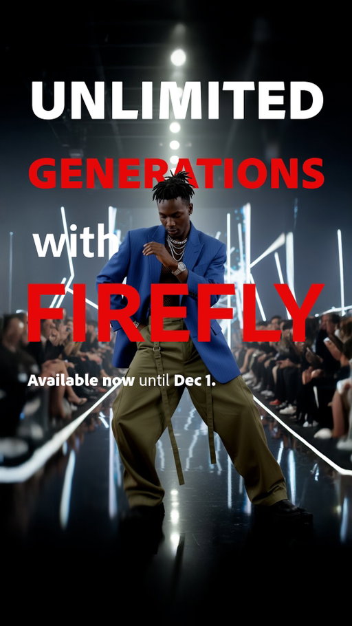 Get unlimited image generation on all models, and unlimited video generation with Firefly video models until Dec 1. @davidsuhphoto 📸