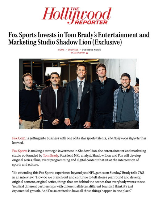 From @tombrady’s garage to the FOX lot…LFG