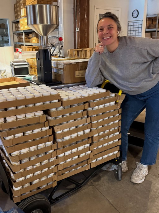 🥹 POV: You’re the proud mom to the biggest batch of Restore Face Cream yet. 1,700 of them, in fact! All whipped up and ready to be shipped so your skin is super nourished and happy. 💕