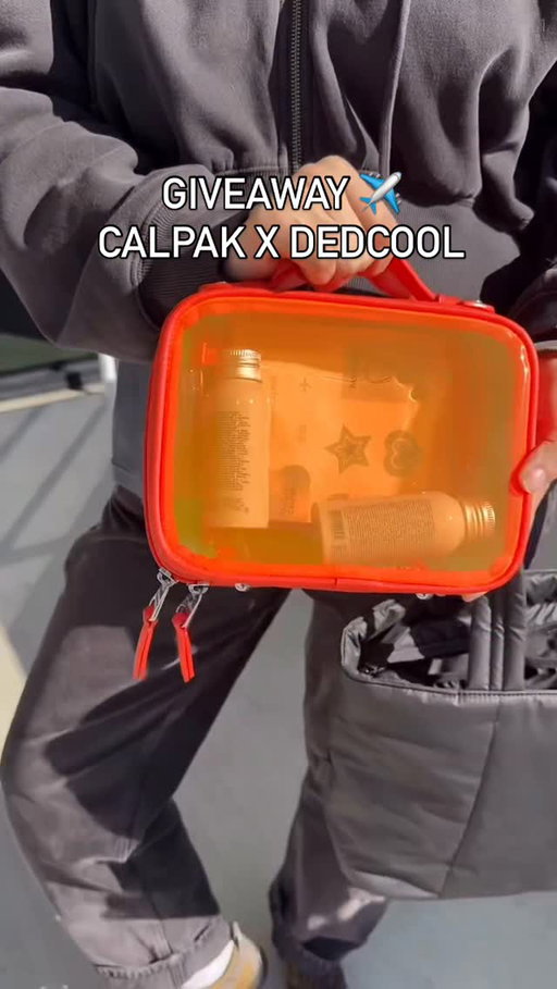 CLOSED

Good smells & good giveaways. We’re giving away the full @DedCool x @CALPAK Boarding Bundle to one winner: exclusive orange cosmetics case, travel-sized scents, a mini black Luka Tote and everything you need for your signature smell from takeoff to touchdown. Ready, set, jet. 

ENTER TO WIN:
→ Follow @DedCool + @CALPAK
→ Drop your favorite travel spot in the comments
→ Share to stories for extra luck

This promotion is in no way sponsored, endorsed, administered by, or associated with Instagram. Giveaway begins October 29, 2025 and ends November 1, 2025 at 11:59pm PT. Must be 18+ years old and a legal resident of the United States. The winner will be chosen at random and contacted via Instagram direct message by @CALPAK within 48 hours of promotion end. Winner must respond within 72 hours or forfeits prize and an alternate winner will be selected.